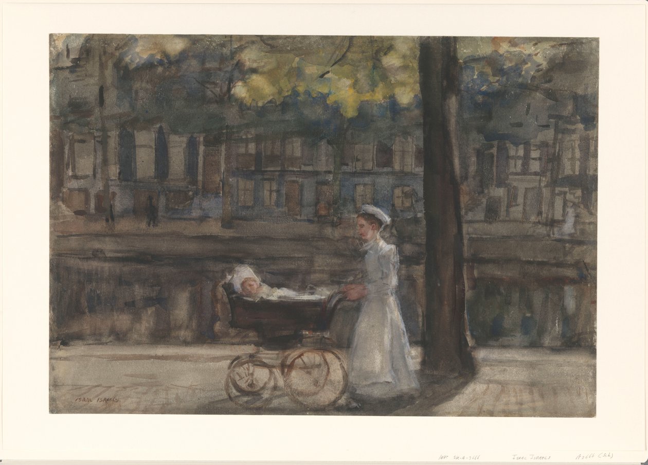 Pokojówka z wózkiem na Keizersgracht autorstwa Isaac Israels