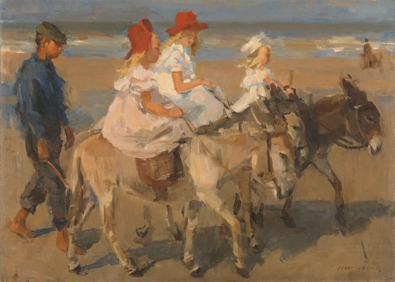 Przejażdżki na osiołku na plaży Jazda na osiołku na plaży autorstwa Isaac Israels
