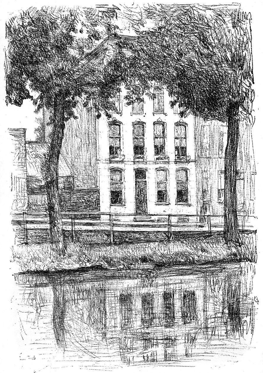 Dom Izraela, widziany z parku, ok. 1880-1882. autorstwa Isaac Israels