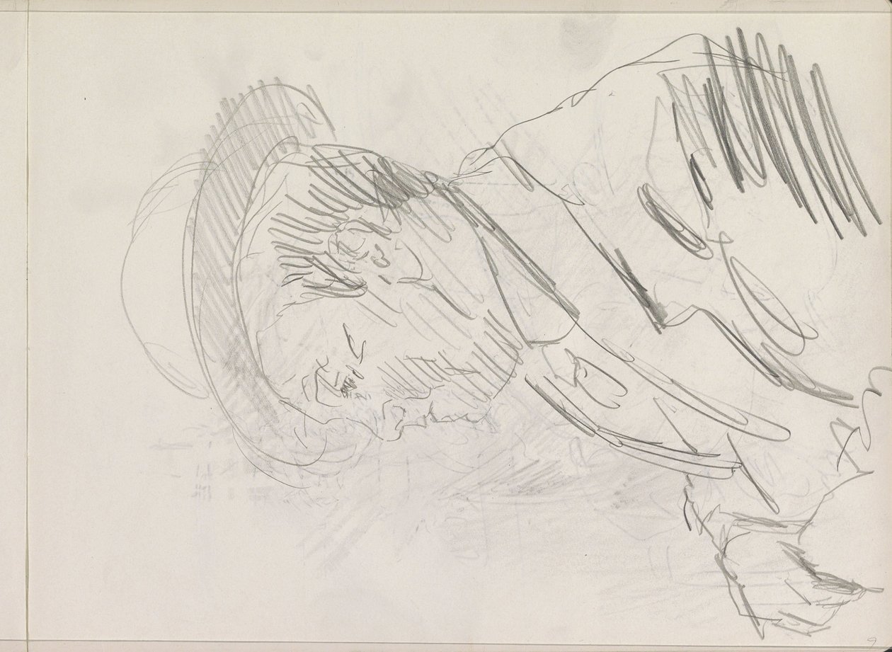 Portret nieznanego mężczyzny w kapeluszu, z profilu autorstwa Isaac Israels