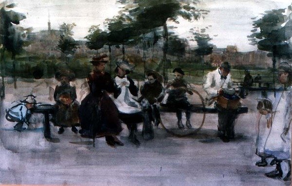 Ławka w parku, Amsterdam autorstwa Isaac Israels