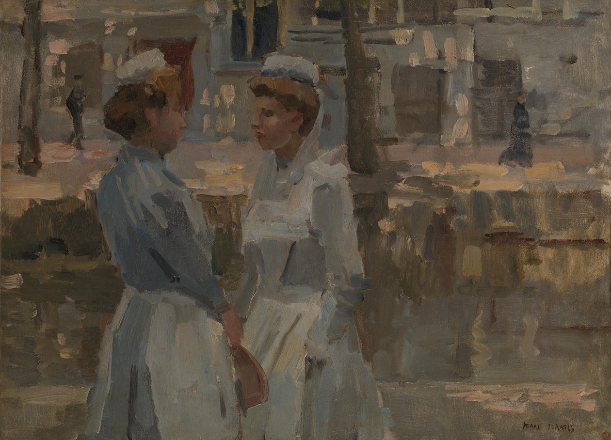 Dwie służące nad kanałem autorstwa Isaac Israels