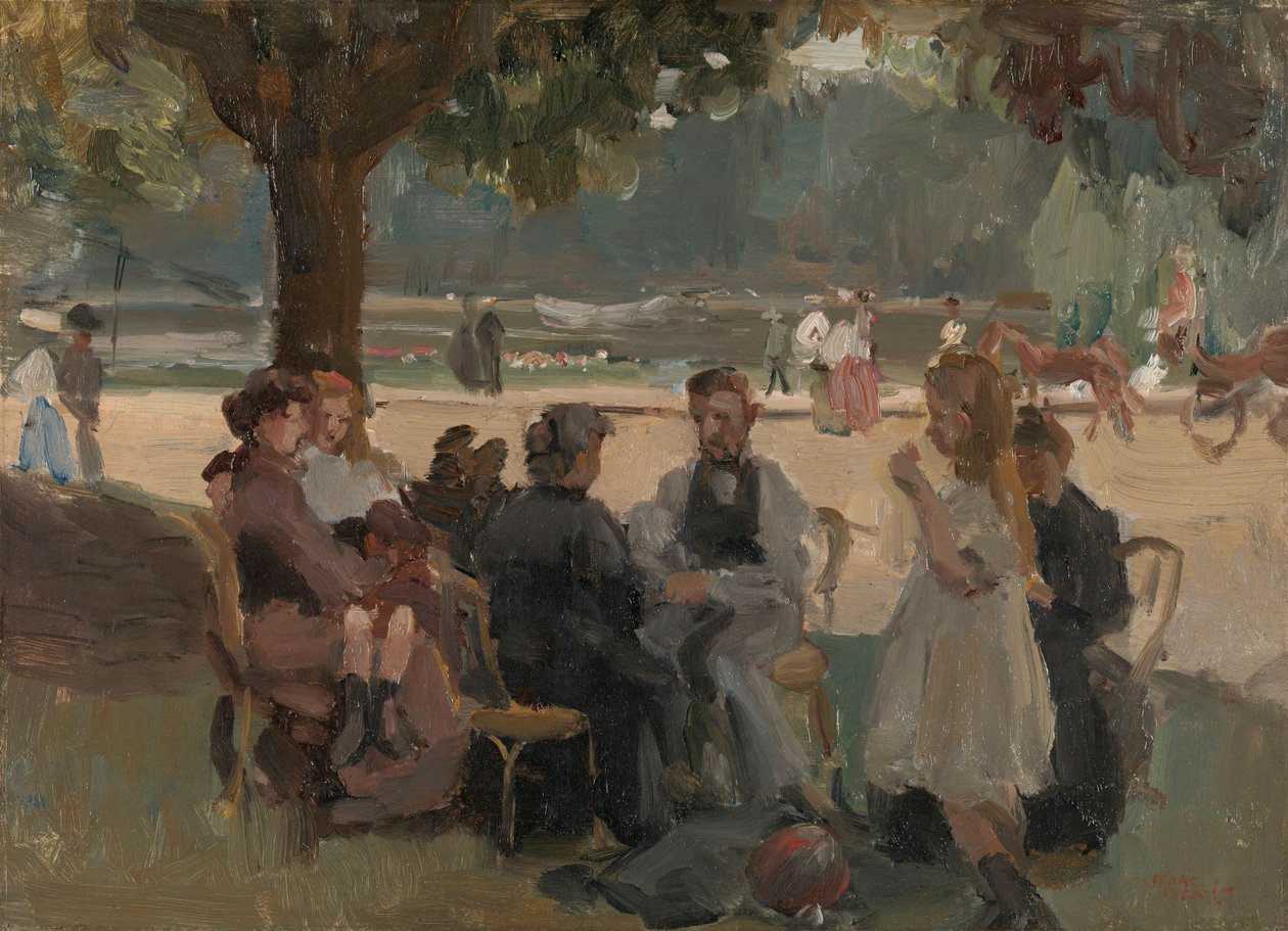 W Bois de Boulogne pod Paryżem autorstwa Isaac Israels