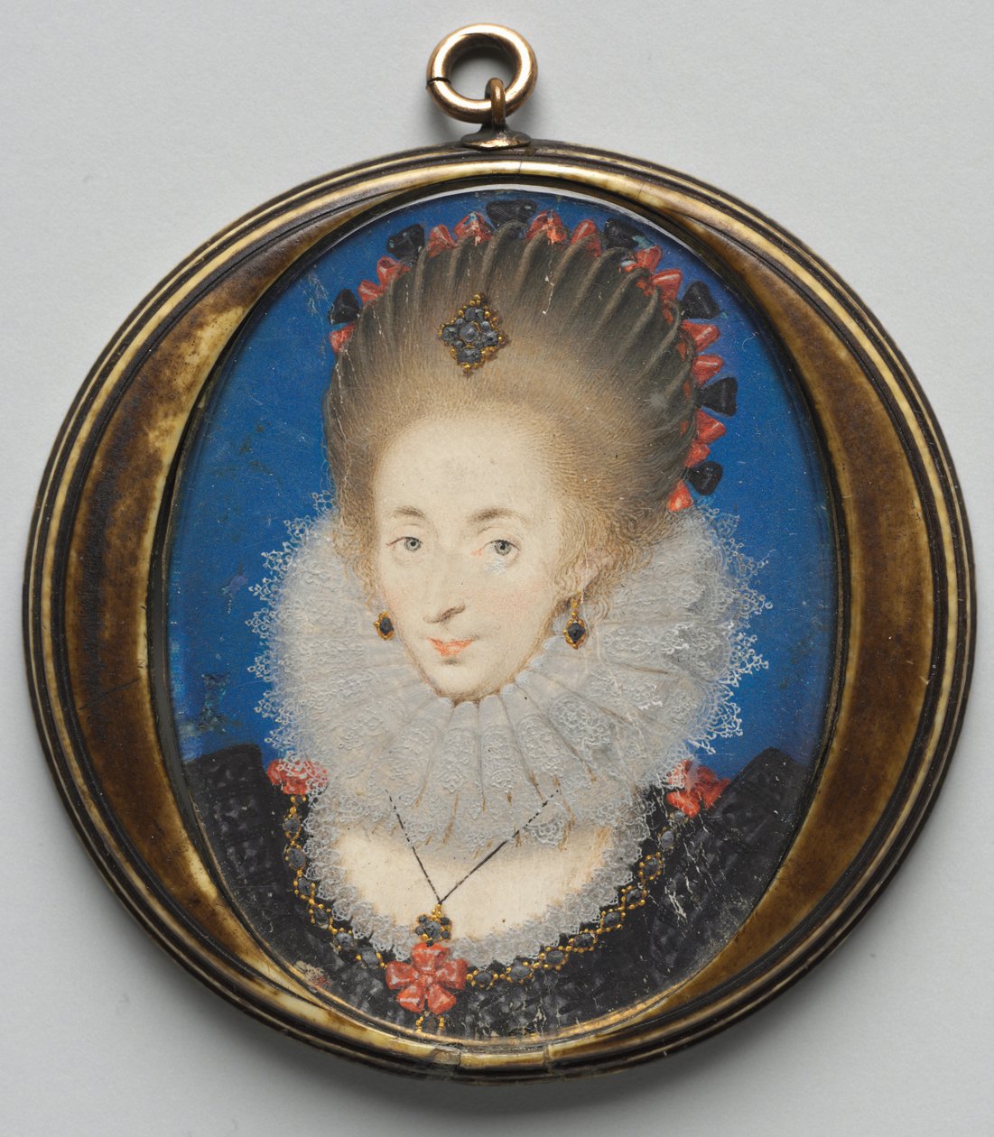 Portret Lucy Russell, hrabiny Bedford, z domu Harrington, 1612. autorstwa Isaac Oliver