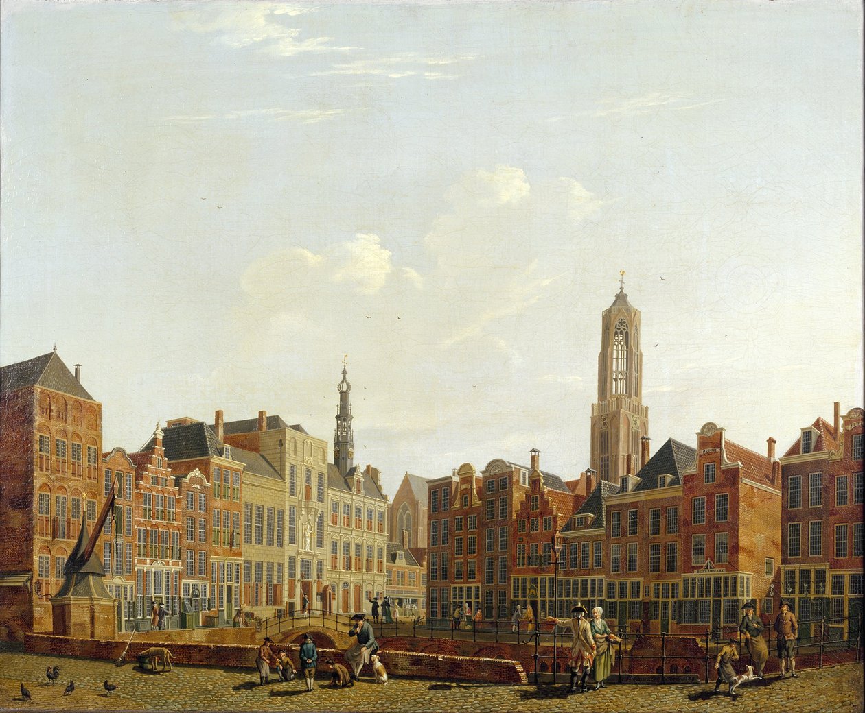 Most ratuszowy w Utrechcie z otoczeniem, 1779 autorstwa Isaac Ouwater