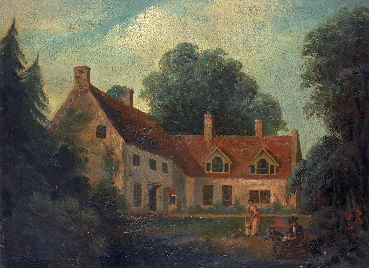 Miejsce narodzin Horatio Nelsona (1758-1805), w Burnham Thorpe w Anglii, gdzie jego ojciec, wielebny Edmund Nelson (1722-1802), był rektorem i gdzie Horatio Nelson mieszkał z żoną, gdy był bezrobotnym kapitanem. autorstwa Isaac Pocock