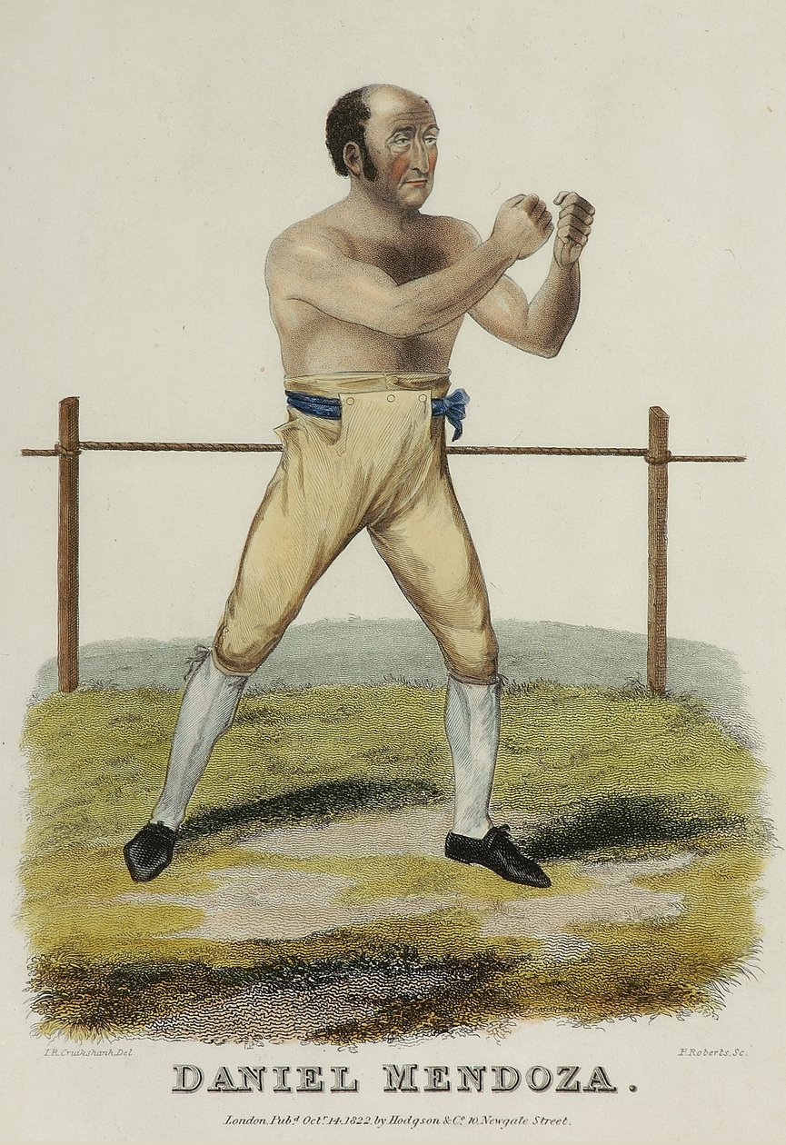 Daniel Mendoza, rycina P. Roberts, wydana w 1822 r. (kolorowa rycina) autorstwa Isaac Robert (after) Cruikshank