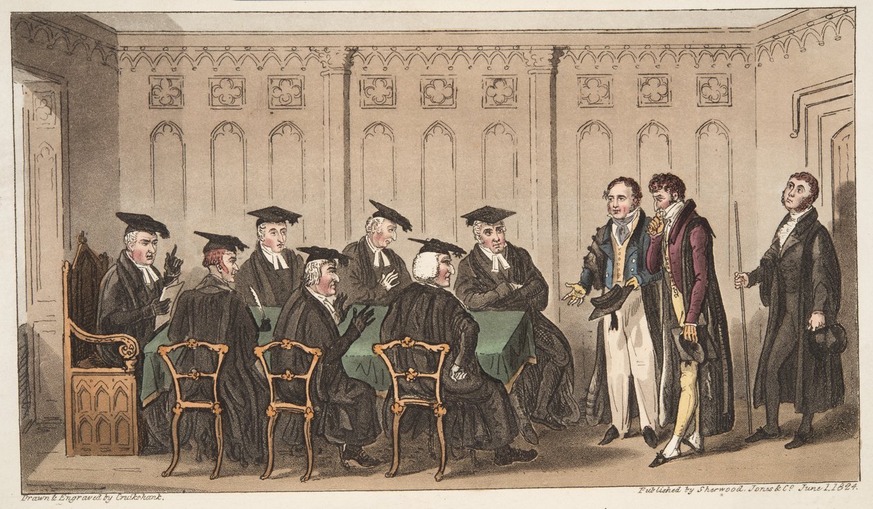 Golgota, czyli miejsce czaszek, z The English Spy, wyd. 1824 (grawerowanie ręcznie kolorowane) autorstwa Isaac Robert Cruikshank