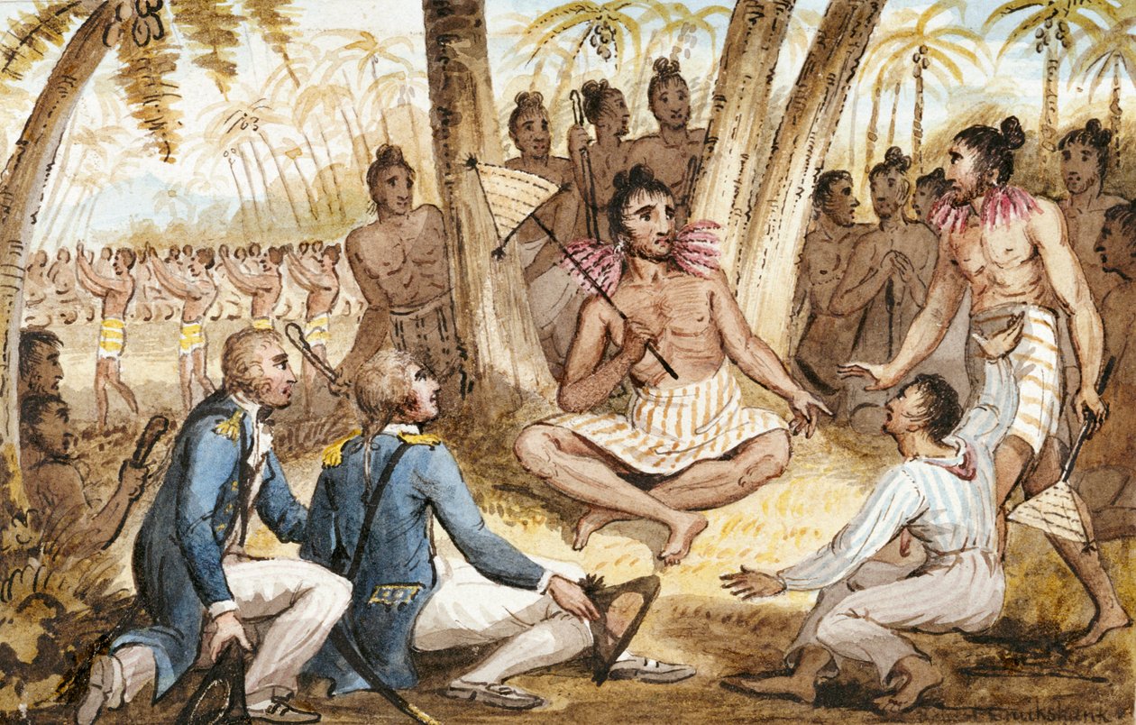 Ilustracja z „Podróży kapitana Cooka” autorstwa Isaac Robert Cruikshank