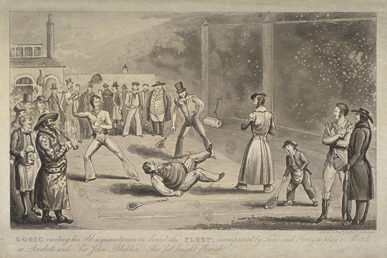 Ilustracja przedstawiająca scenę we Fleet Prison, z „Życia w Londynie” Pierce Egan, c.1820 (akwatinta) autorstwa Isaac Robert Cruikshank