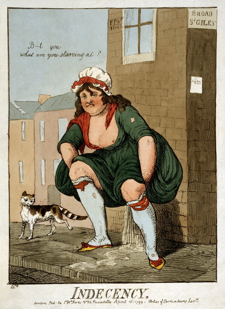 Nieprzyzwoitość, 1799. autorstwa Isaac Robert Cruikshank