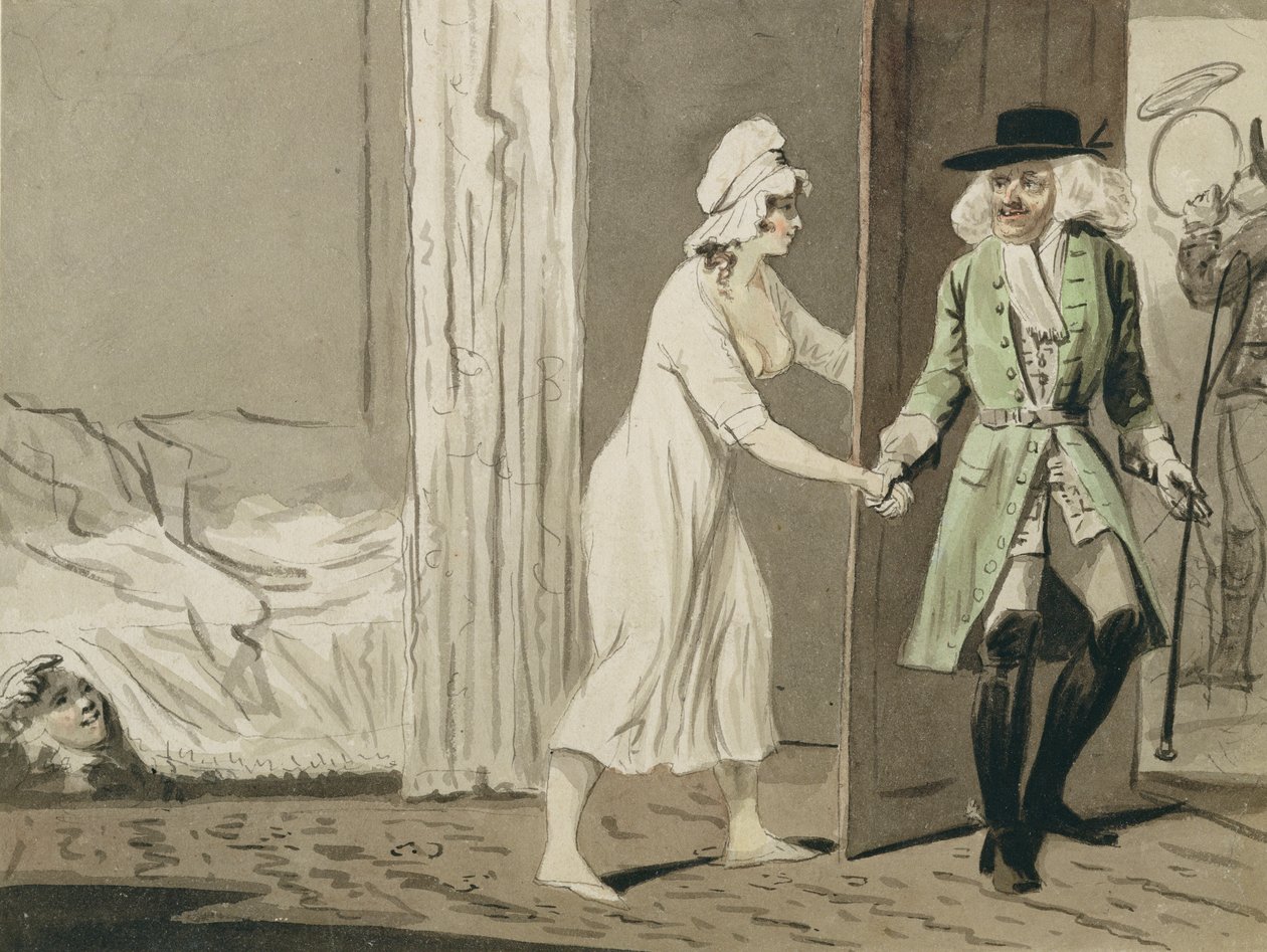 Rogacz wyrusza na polowanie, ok. 1800 (pióro i atrament z toaletą na papierze) autorstwa Isaac Robert Cruikshank