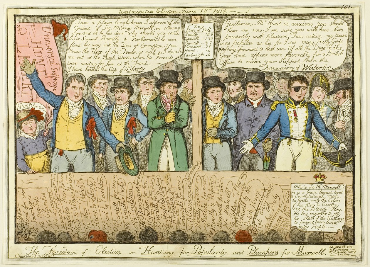 Wolność wyborów autorstwa Isaac Robert Cruikshank