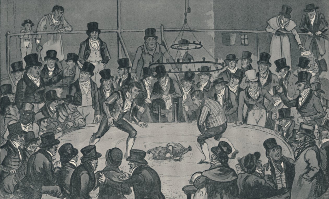 W Royal Cockpit, 1821, 1920. Artyści: Isaac Robert Cruikshank, George Cruikshank. autorstwa Isaac, Robert and George Cruikshank