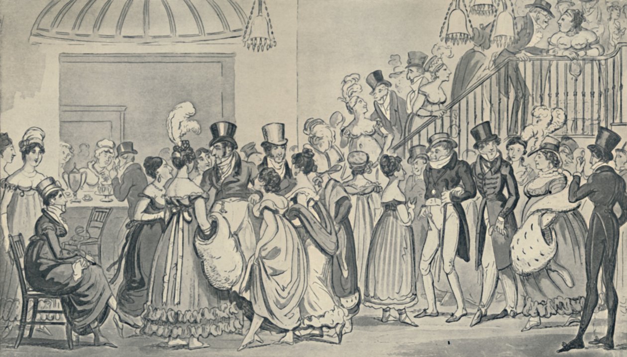 W Saloon w Covent Garden, 1821, 1920. Artyści: Isaac Robert Cruikshank, George Cruikshank. autorstwa Isaac, Robert and George Cruikshank