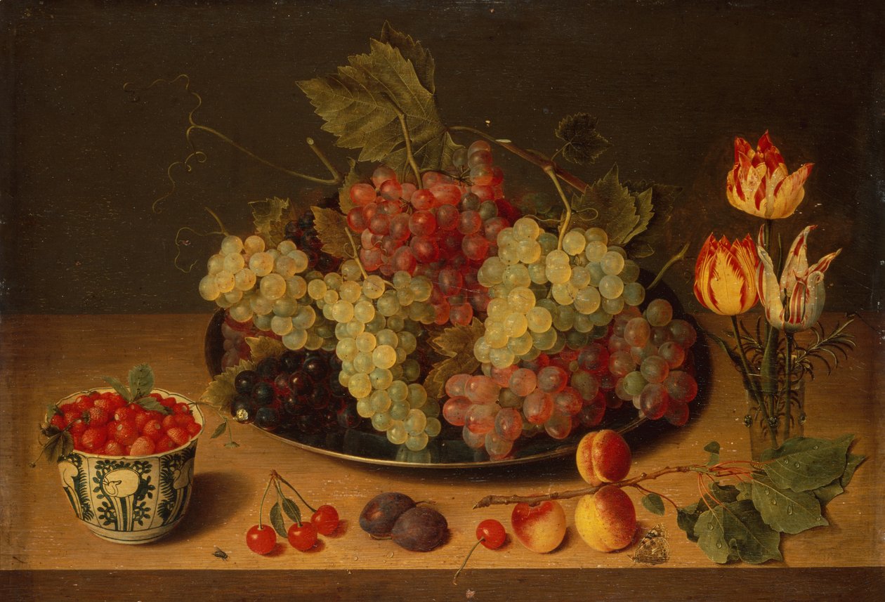 Martwa natura z owocami i kwiatami (olej) autorstwa Isaac Soreau