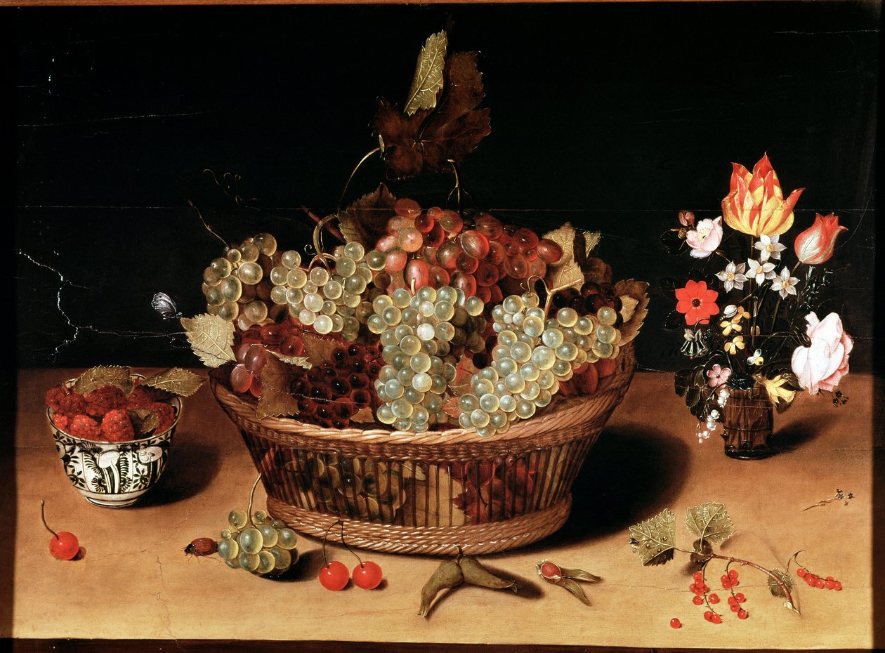 Martwa natura z kwiatami i owocami Obraz Izaaka Soreau (1604-1644) XVII w. Turyn Galleria Sabauda, inw. 758 autorstwa Isaac Soreau