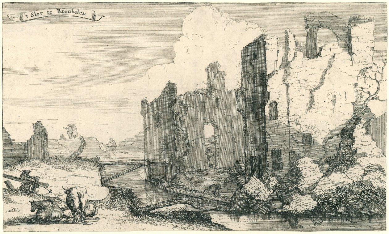 Zamek w Breukelen, zniszczony przez Francuzów w 1672 r. 