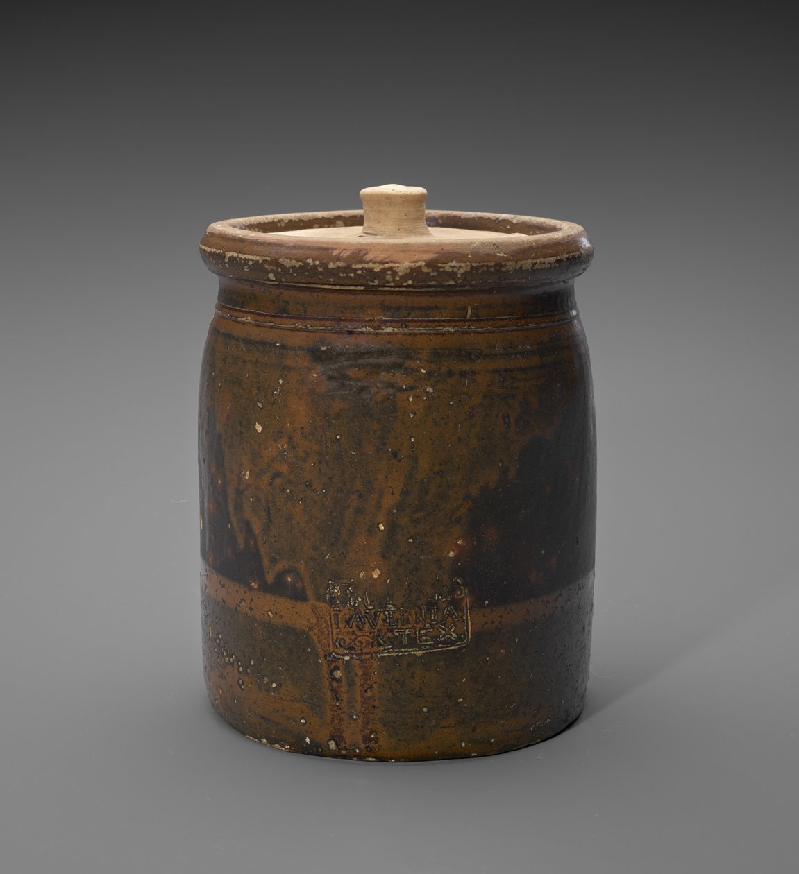 Słoik z pokrywką, ok. 1873-1882 (kamionka szkliwiona) autorstwa Isaac Suttles Pottery