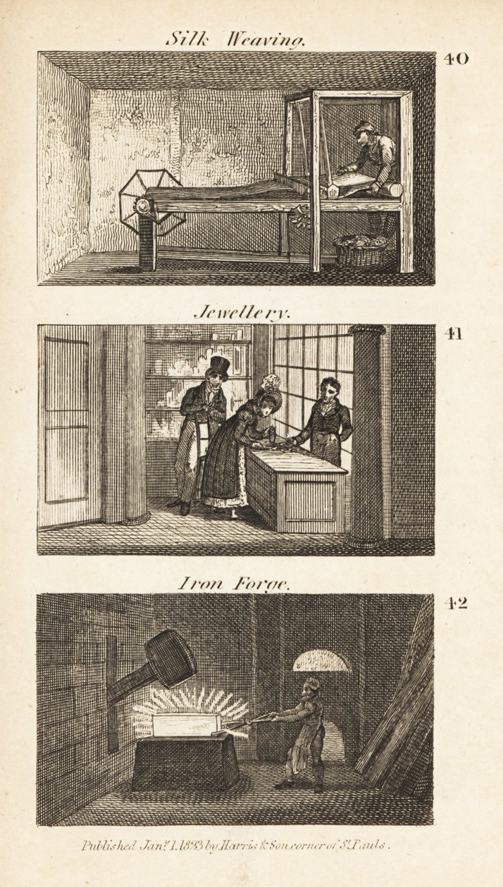 Handel w Regency England: tkactwo jedwabiu, biżuteria i kuźnia żelaza autorstwa Isaac Taylor