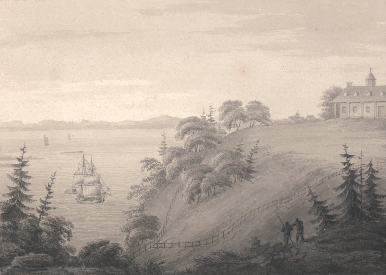 Widok na Mount Vernon, siedzibę generała Washingtona autorstwa Isaac Weld