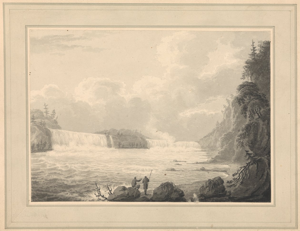 Widok na wodospad Niagara autorstwa Isaac Weld