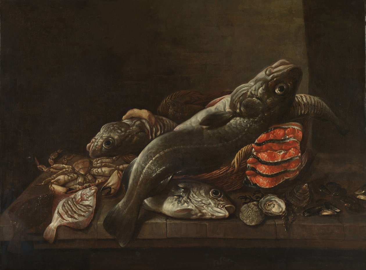 Martwa natura z rybą autorstwa Isaac van Duynen