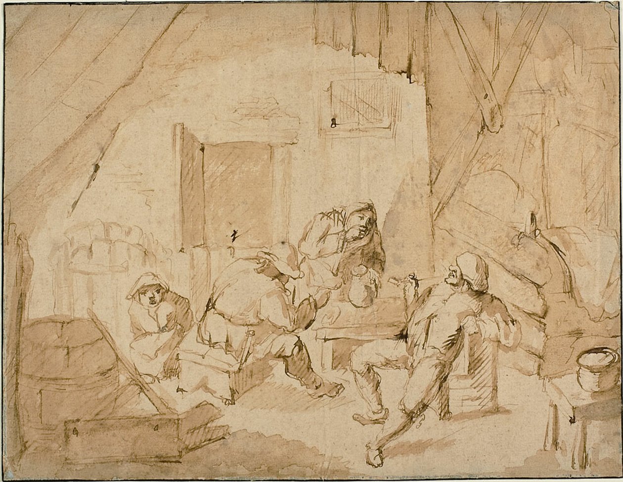 Chłopi pijący autorstwa Isaac van Ostade