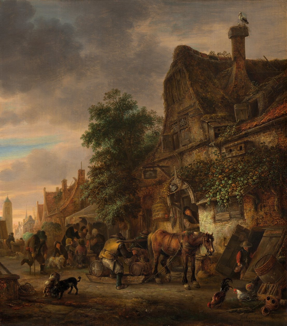 Robotnicy przed karczmą, 1645. autorstwa Isaac van Ostade