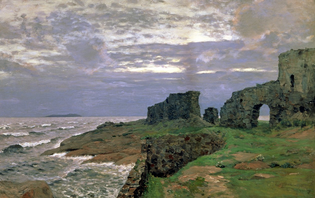 Remains of Bygone Days, Zmierzch, Finlandia, 1897 autorstwa Isaak Ilyich Levitan