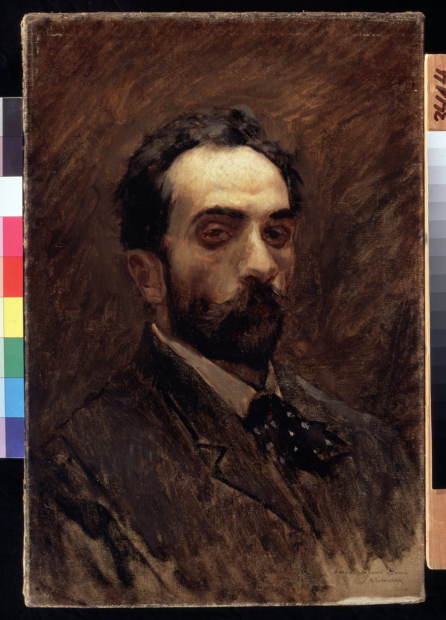 Autoportret. Obraz Izaaka Iljicza Lewitana (1860-1900). olej na płótnie, koniec 1890. Sztuka rosyjska, portret XIX w. Państwowa Galeria Tretiakowska, Moskwa. autorstwa Isaak Ilyich Levitan