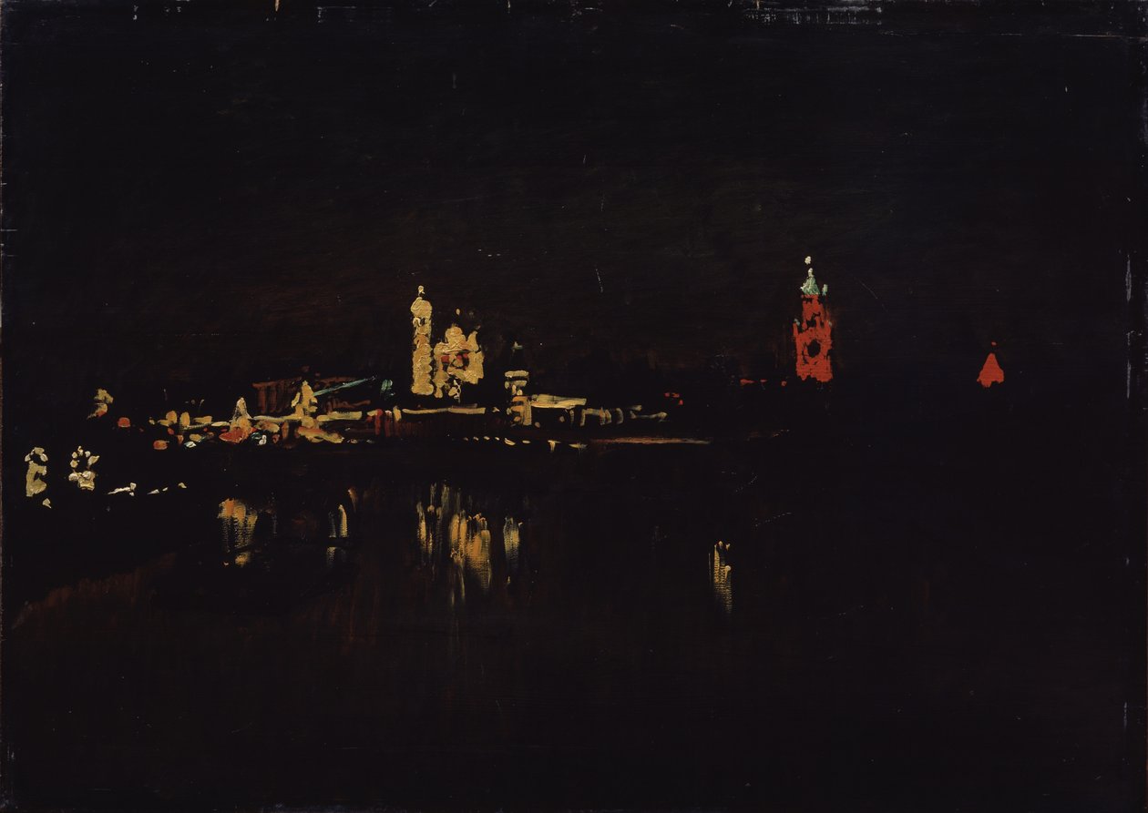 Iluminacja Kremla Moskiewskiego, 1896 autorstwa Isaak Ilyich Levitan