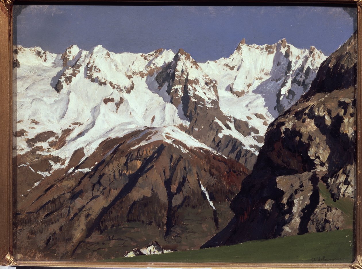 Pasmo górskie Mont Blanc. Obraz Izaaka (Izaaka) Iljicza Lewitana (1860-1900), olej na płótnie autorstwa Isaak Ilyich Levitan