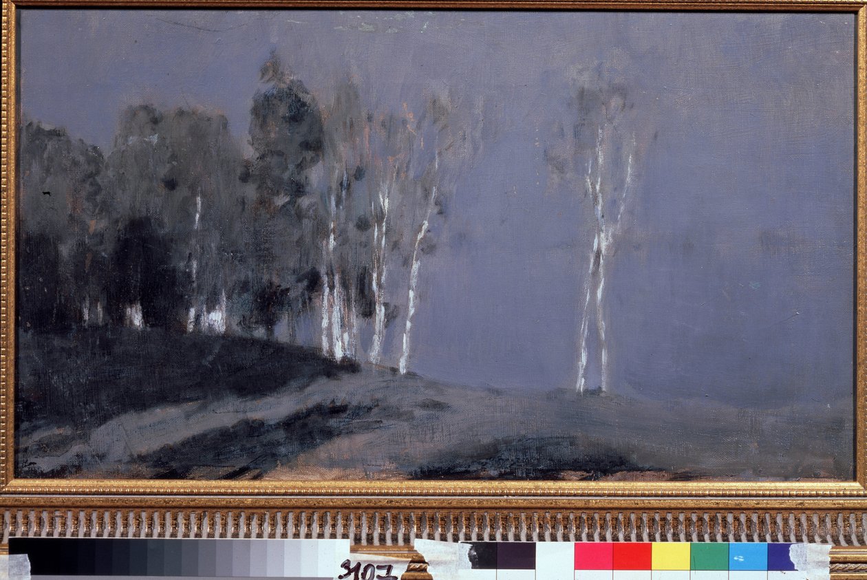 Księżycowa noc. Obraz Izaaka (Izaaka) Iljicza Lewitana (1860-1900), olej na płótnie, ok. 1890 r. Sztuka rosyjska, XIX-wieczny krajobraz. Państwowa Galeria Tretiakowska, Moskwa. autorstwa Isaak Ilyich Levitan