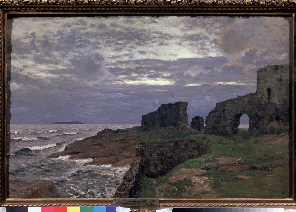 Remains of the past, Twilight, Finlandia - Obraz Isaaka (Izaaka) Ilyicha Levitana (1860-1900), olej na płótnie autorstwa Isaak Ilyich Levitan