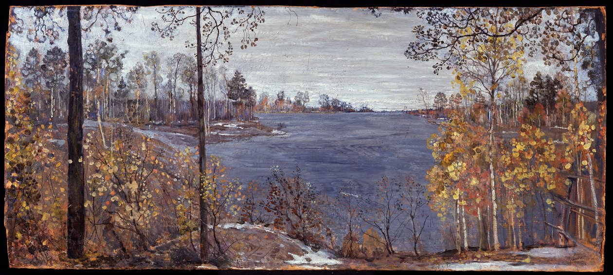 Późna jesień. Obraz Isaaka Izrailevicha Brodskiego (Brodskiego) (1884-1939), olej na płótnie autorstwa Isaak Israilevich Brodsky