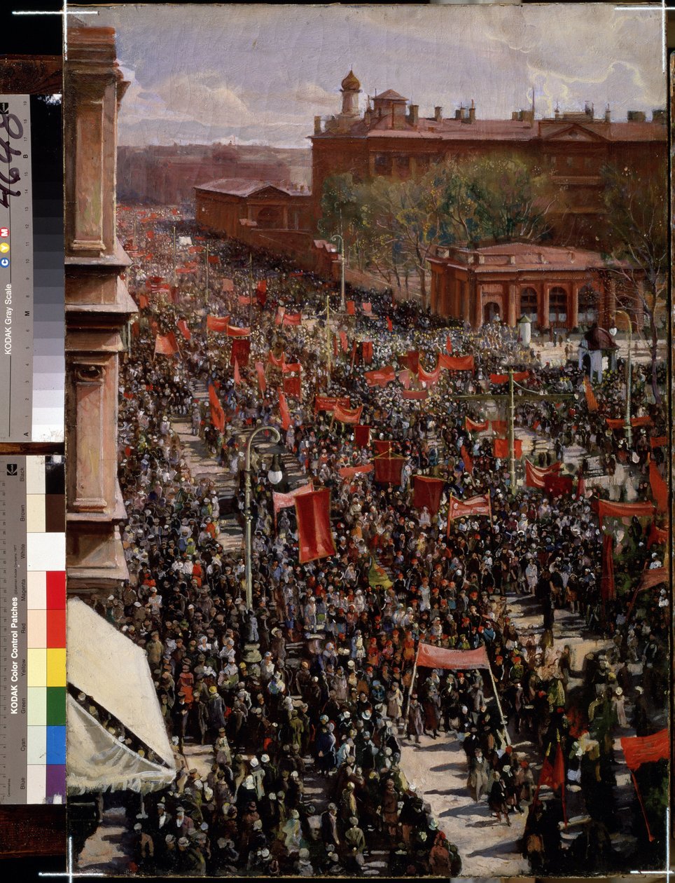„Parada na Newski Prospekt w Leningradzie (Petersburg)” Obraz Isaaka Izrailevicha Brodskiego (Brodski) (1884-1939) (Socrealizm) 1930 Państwowe Muzeum Rosyjskie Sankt Petersburg autorstwa Isaak Israilevich Brodsky