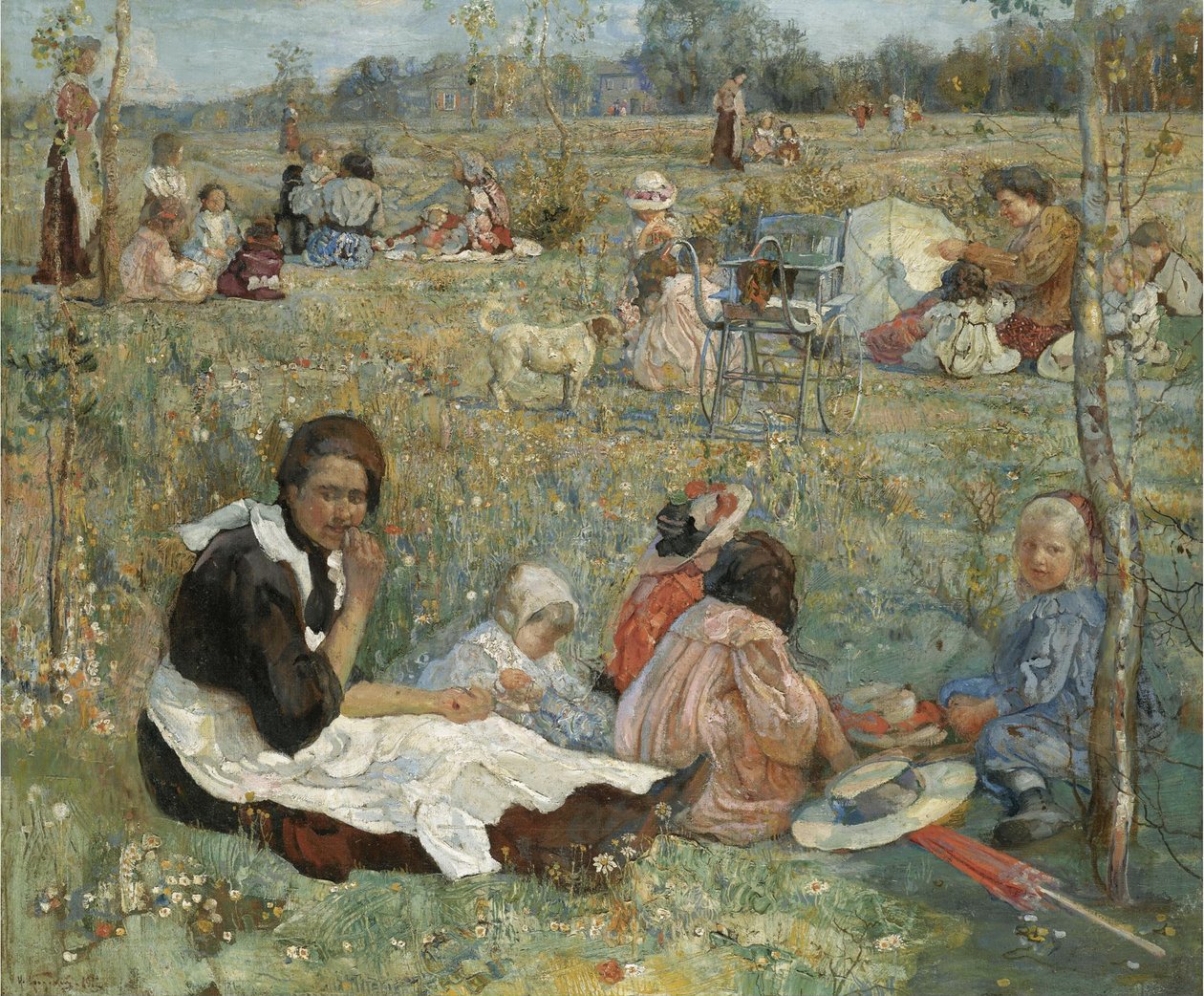 Niania z dziećmi, 1912 autorstwa Isaak Israilevich Brodsky