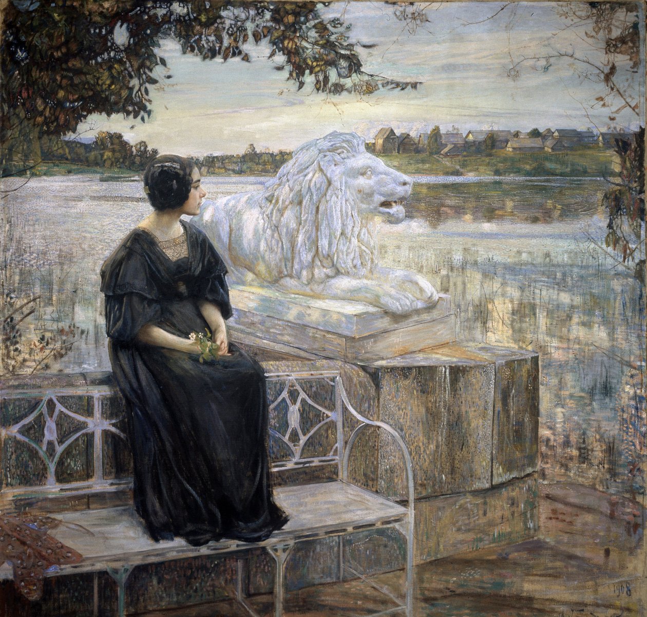 Portret żony artysty. Obraz Isaaka Izrailevicha Brodskiego (Brodsky) (1884-1939), olej na płótnie, 205 x 203,5 cm autorstwa Isaak Israilevich Brodsky