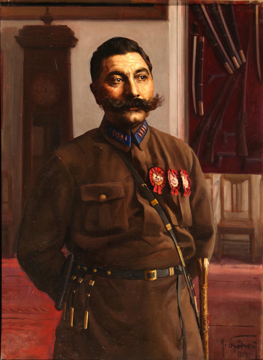 Portret Siemiona Michajłowicza Budionnego 1883-1973, 1929 autorstwa Isaak Israilevich Brodsky
