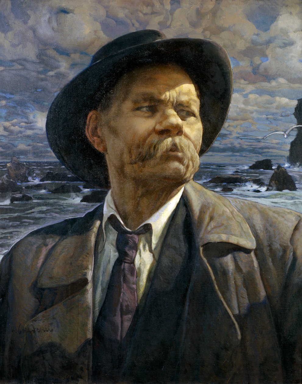 Portret autora Maksyma Gorkiego 1868-1939, 1936 autorstwa Isaak Israilevich Brodsky