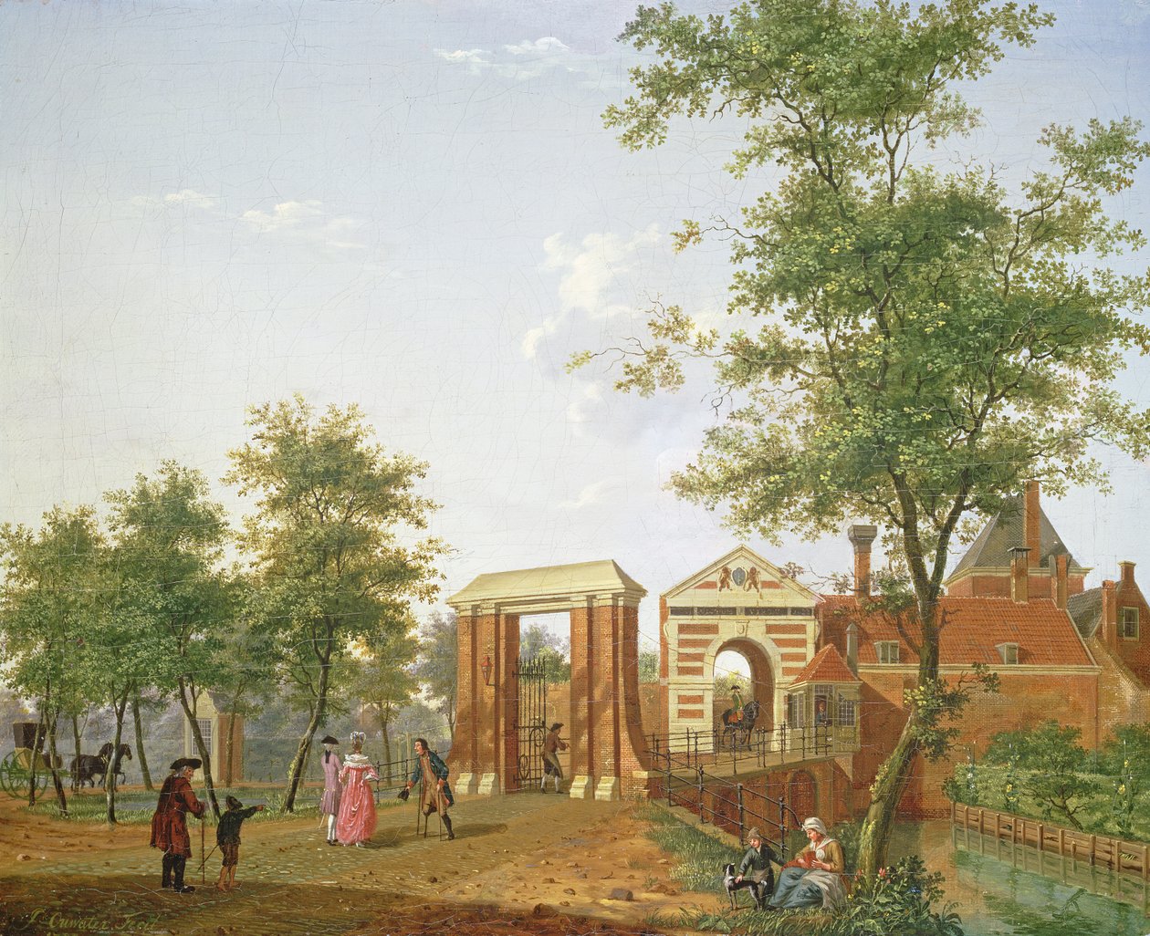 Widok na Zylpoort, Harlem, 1780 autorstwa Isaac Ouwater