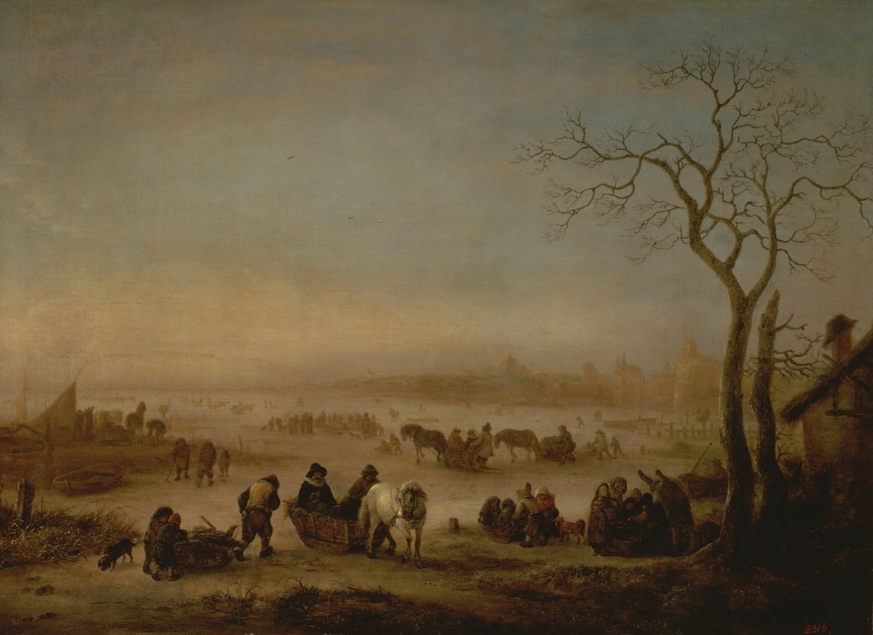 Zamarznięte Jezioro, 1648 autorstwa Isack van Ostade