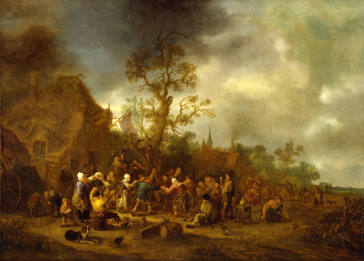 Chłopska wesołość przed karczmą, 1642 autorstwa Isack van Ostade