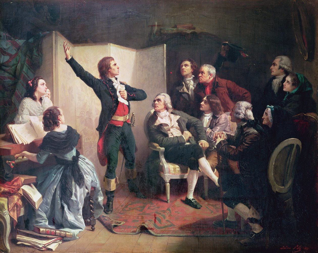 Rouget de Lisle (1760-1836) śpiewający Marsyliankę w domu Dietricha, burmistrza Strasburga, 26 kwietnia 1792 r. autorstwa Isidore Pils