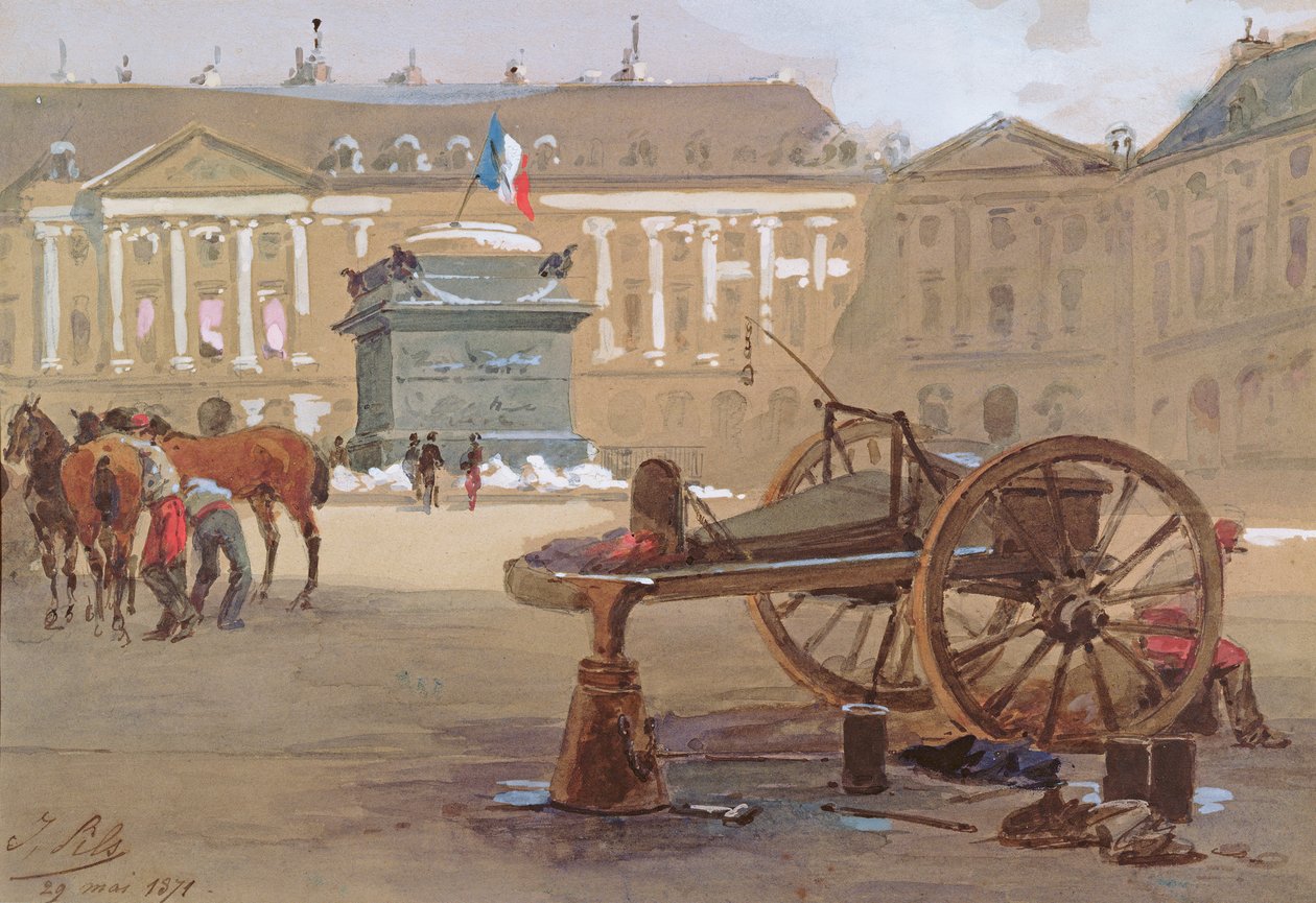 Poległa kolumna, Place Vendôme, Paryż, 29 maja 1871 r. autorstwa Isidore Pils
