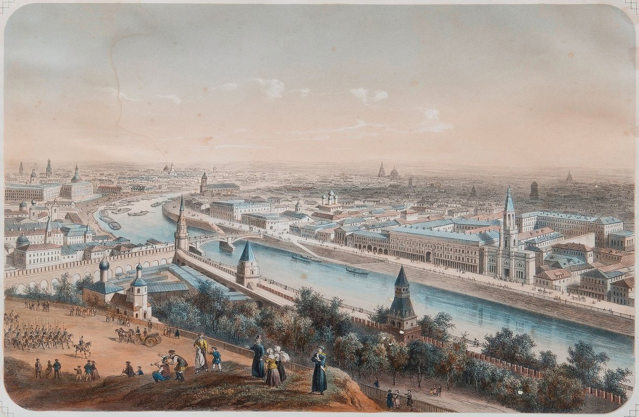 Panoramiczny widok Moskwy, lata 20. XIX wieku autorstwa Isidore Laurent Deroy
