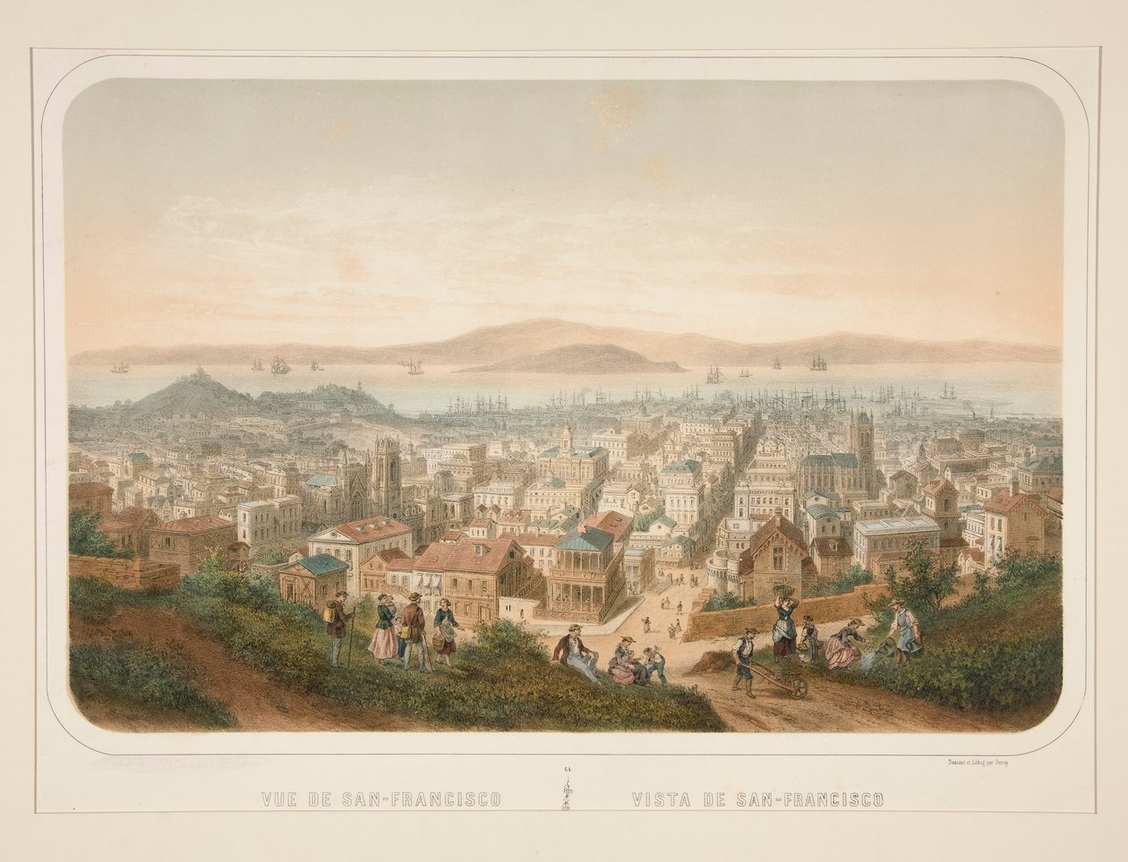 Lot z San-Francisco; Widok na San-Francisco autorstwa Isidore Laurent Deroy
