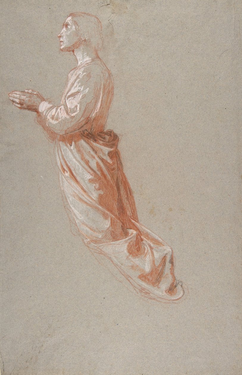 Rejestr górny anioła, gabinet do malowideł ściennych w kaplicy św. Remi, Sainte-Clotilde..., 19t autorstwa Isidore Pils
