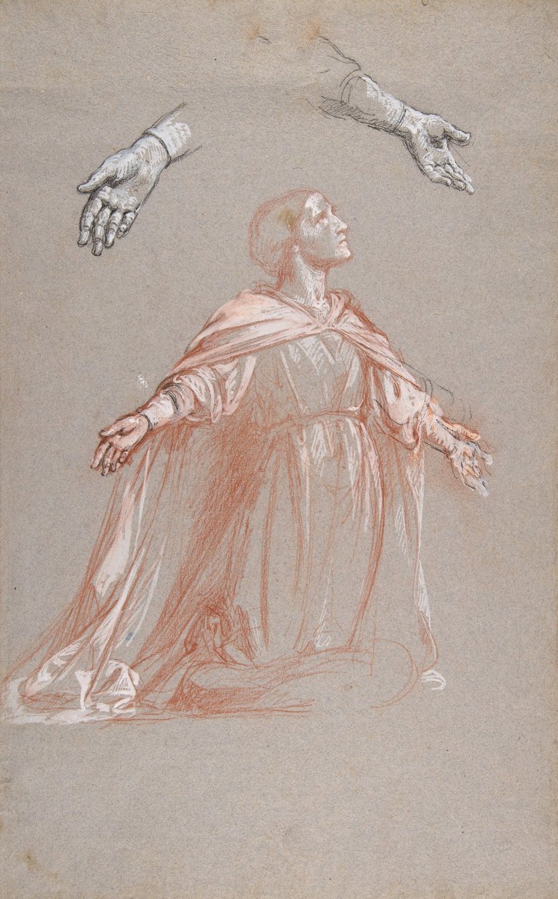 Rejestr środkowy Sainte Clotilde, studium malowideł ściennych w kaplicy św. Remi..., XIX w. autorstwa Isidore Pils